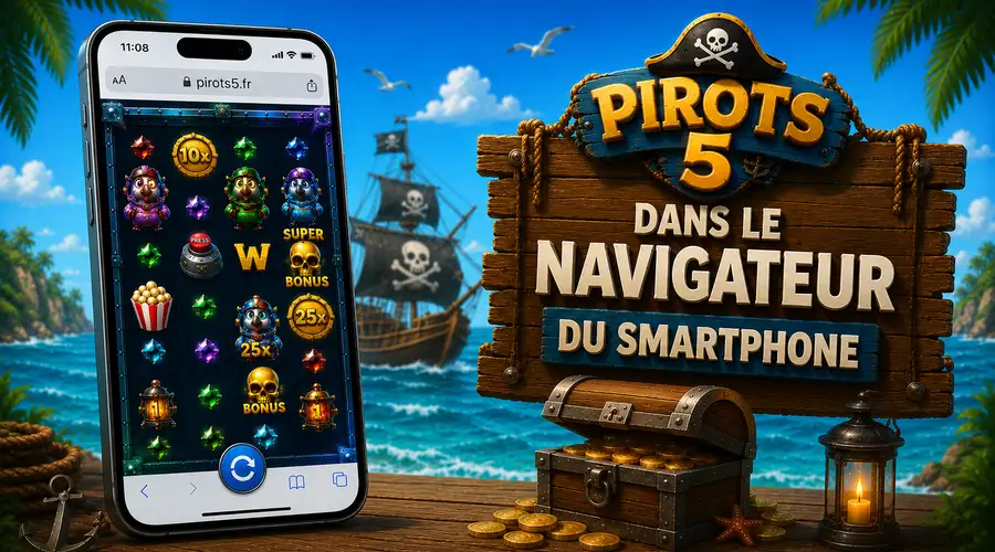 Pirots 5 dans le navigateur du smartphone